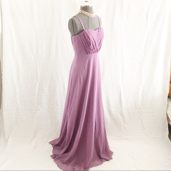 Vera Wang pleated bodice purple evening gown